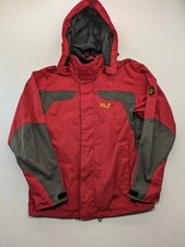 Jack Wolfskin Herren Texapore Outdoorjacke Gr M rot grau Kapuze wasserdicht