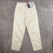 Vanessa Bruno Womens EU36 UK 8 Ecru Straight Leg Jeans Cotton Stretch Trousers