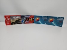 Lot Of 4 Blank Audio Cassette Tapes New Sealed TDK Maxell Scotch