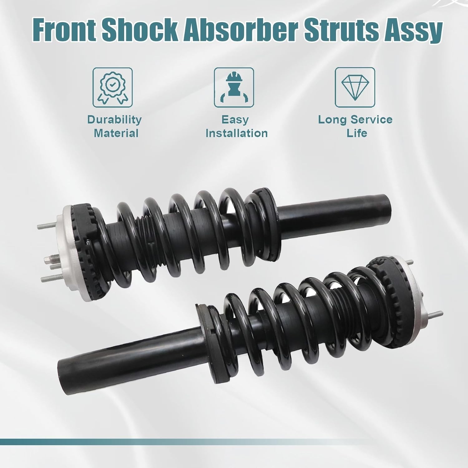 Pair Front Shock Absorber Struts Assys For Maserati Ghibli M157 AWD 670008897