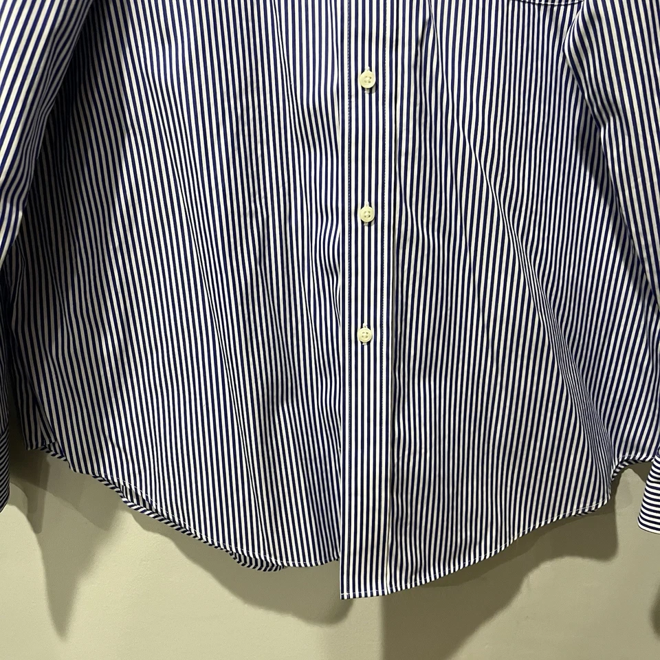 Camisa de manga larga American Living XL a rayas con botones 100 % algodón para hombre Foto 4 de 4