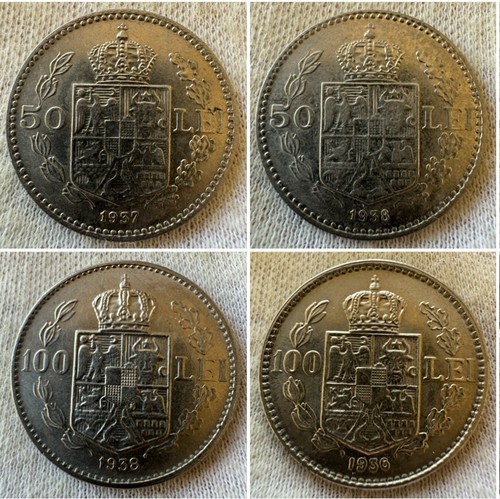 Set 50 + 100 Lei 1936-38 Romania , KM 54 , KM 55