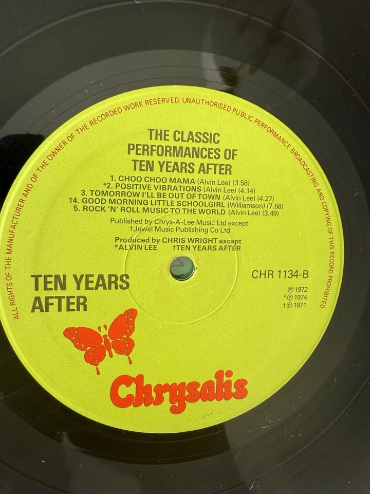 The Classic Performances of Ten Years After -1976 LP Vinyl Record/VG+ VINYL - Image 4 of 4