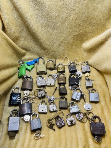Lot of 27 Antique & Vintage Locks with Keys Yale Slaymaker Master Corbin Chicago