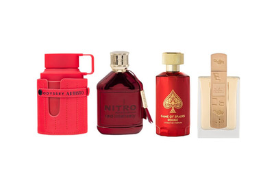 Armaf Aristo + Nitro Red Intensely + Jo Milano Rouge + Lattafa Angham 3.4oz Set
