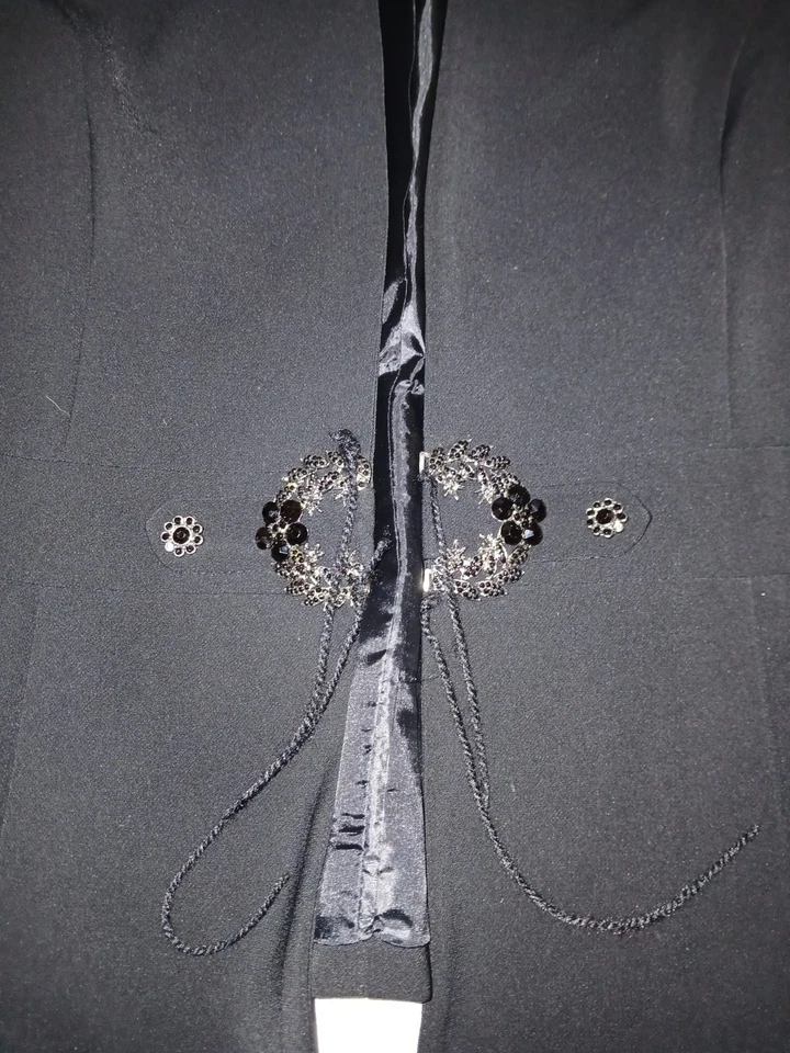 Chaqueta de cóctel para mujer Nina Massini talla 16 abrigo negro Foto 3 de 4