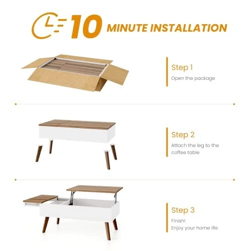 BIDISO LIFT TOP COFFEE TABLE, DINING, HKLC04A1A02 - WALNUT - OAK - Image 4 of 4