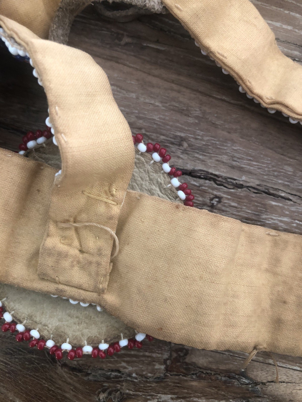 Vtg Native American War Indian Warrior Beaded  Dance Headdress Headband Drum