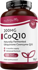 Nutravita Coq10 200Mg - 120 Vegan Capsules of High Strength Co Enzyme Q10 (4 Mon