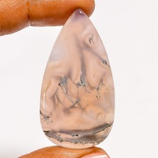 54 Ct Natural Moss Agate Pear Cabochon Loose Gemstone For Jewelry 49X26X5 mm