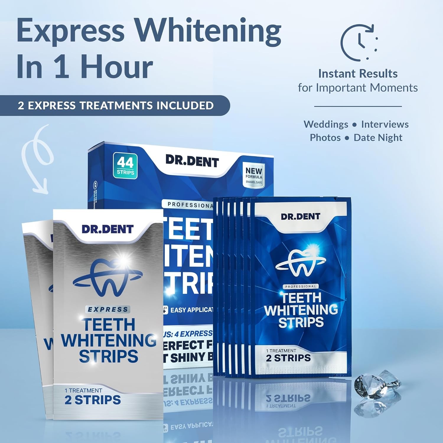 DR.DENT Professional Teeth Whitening Strips - Pack of 20 Strip - 10... 