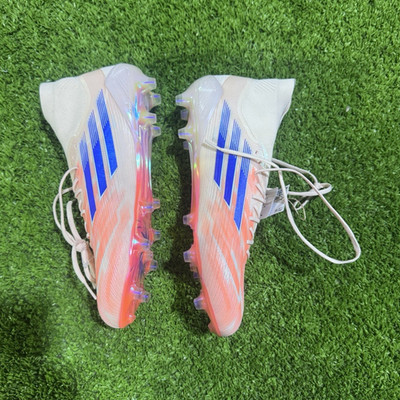 adidas F50 Sparkfusion Elite FG Soccer Cleats Lace-Up Mid Top Orange/White/Blue