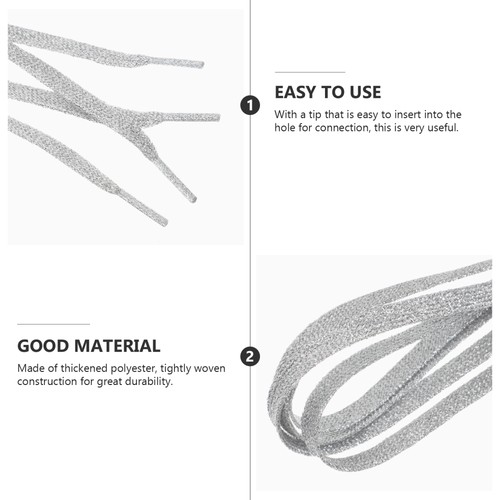5 pares de cordones planos de encaje con brillo de metal para zapatos deportivos cordones luminosos - Imagen 4 de 12