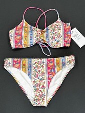 O'Neill Girls Cora Floral Ruched Bralette Bikini Set Size 16