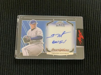 2024 LEAF METAL TREVOR HOFFMAN *ENCASED INSCRIPTIONS BLUE AUTO #27/100*  PADRES