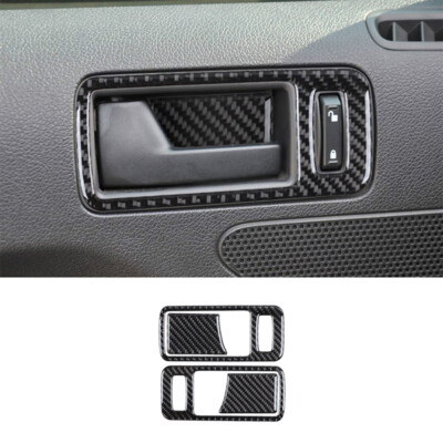 4Pcs Kohlefaser Innentürgriff Schüssel Abdeckung Trim für Ford Mustang 2009-2013