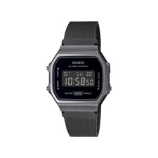 Casio A168WEMB-1B Digital Wristwatch, Stainle...