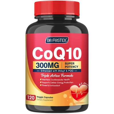 CoQ10 300mg with PQQ & Shilajit - Powerful Antioxidant for Heart & Brain and ...