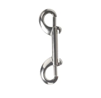 KNR Silver Double Ended Bolt Snap Hooks Zinc Alloy Clips for Dog Leash Keychain