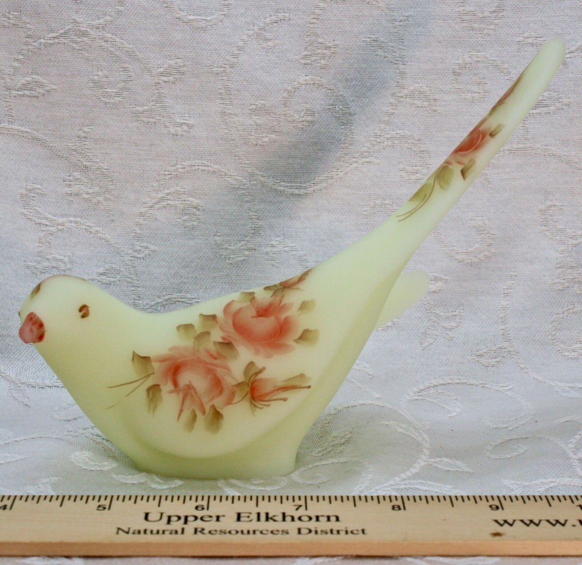 Fenton, Happiness Bird, Custard Glass, 
