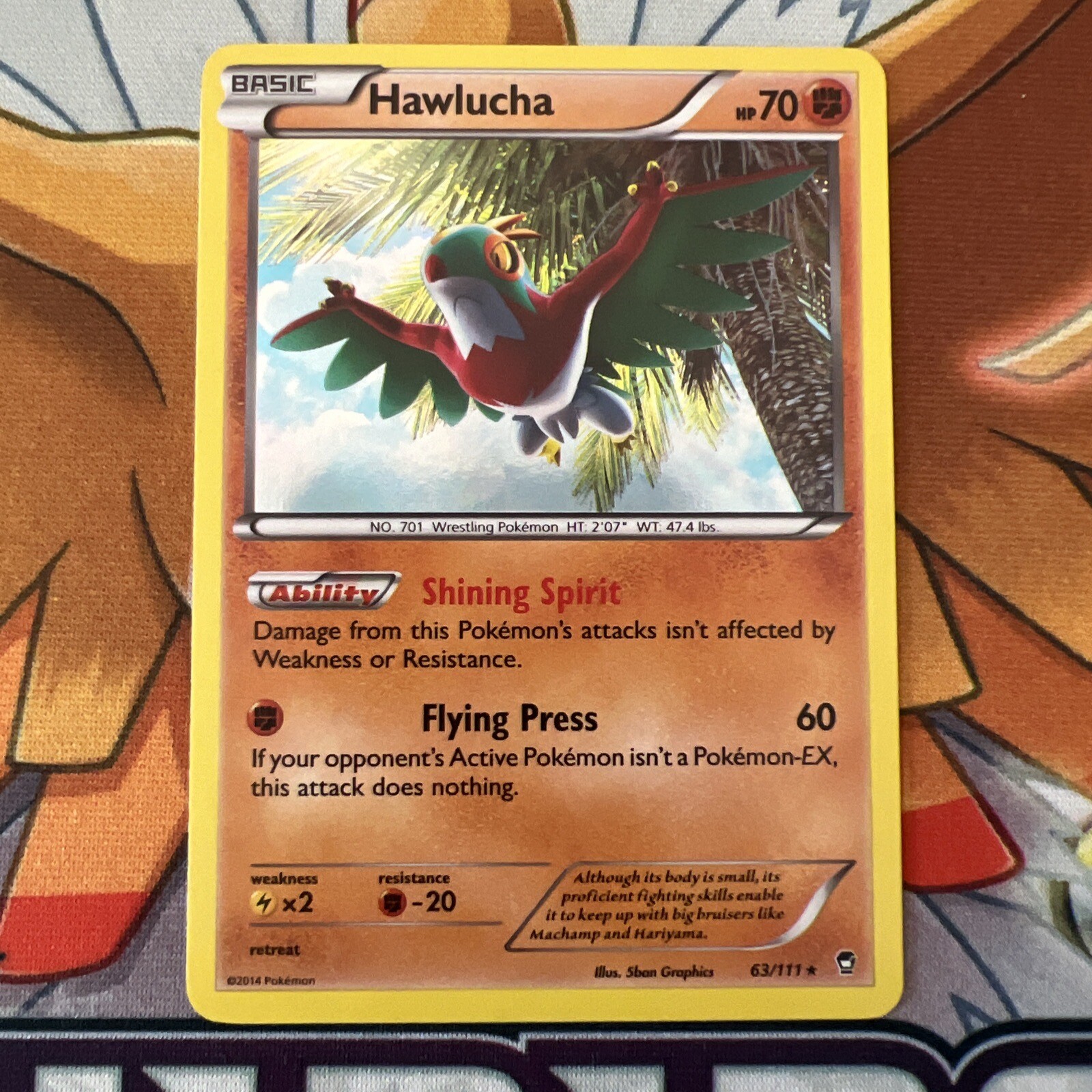 Hawlucha 63/111 - Furious Fists - Holo Rare - Pokemon Card TCG - LP/NM