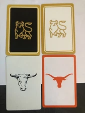 Bull Stock Swap Playing Cards Set of 4: Silhouette Art Pattern. Cow With Horns