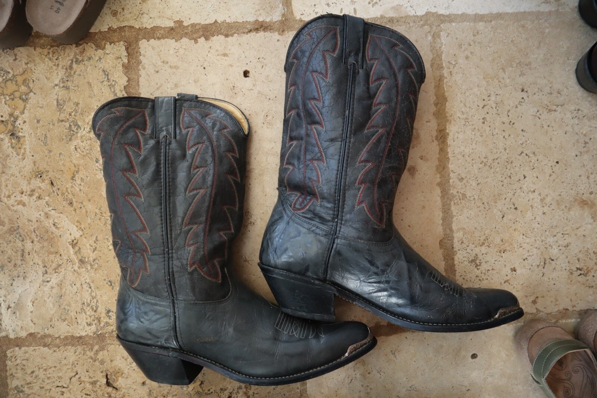 Dark Charcoal Gray DURANGO Western Pull Boots Stitched 