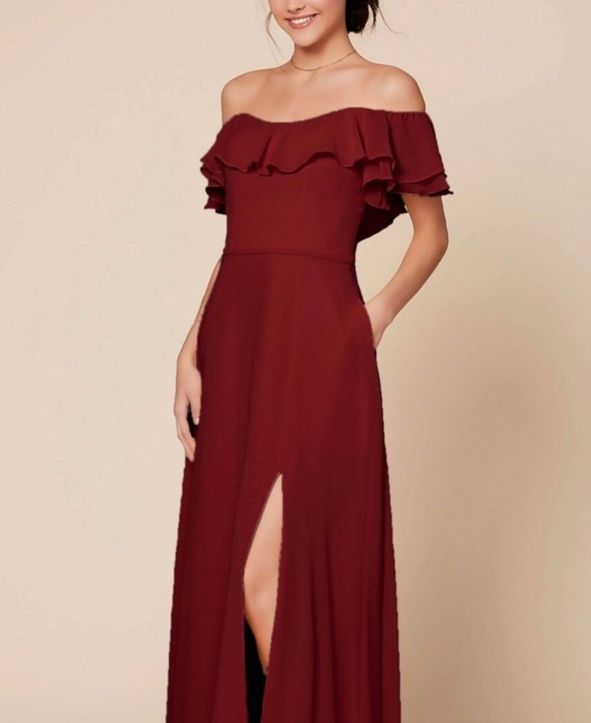Dear Cleo Bridesmaid Formal Maxi Dress Off Shoulder Burgundy Size 6 Women's | eBay Dear Cleo Bridesmaid Formal Maxi Dress Off Shoulder Burgundy Size 6 Women's | eBay