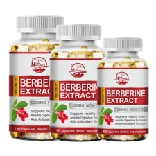 Berberine HCL 1200mg Cholesterol Blood Sugar Health General Wellness 60/120 Pcs
