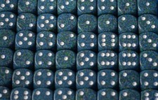 Sea Blue Speckled 16mm D6 RPG Chessex Dice 10 Dice Sea Blue Green with White
