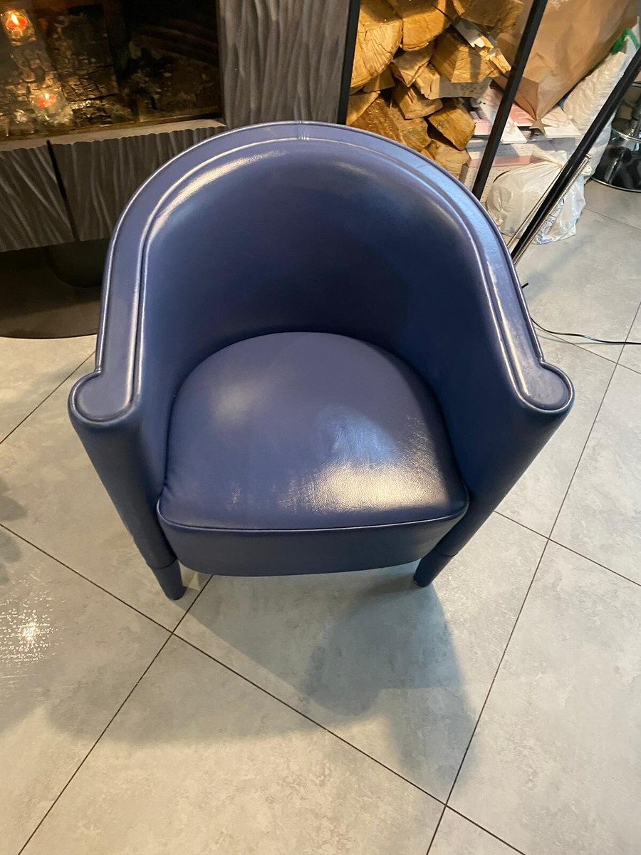 Fauteuil Design Moroso Rich - Cuir Bleu Contemporain Occasion Luxe