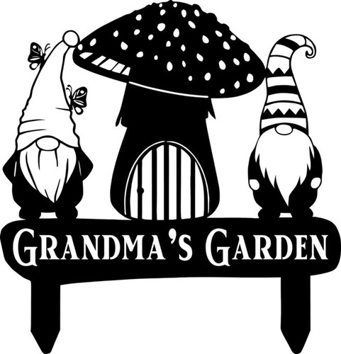 Gnome Mushroom Yard Stake 24" Wide Address or Custom Saying Funky Garden Art - Picture 5 of 6