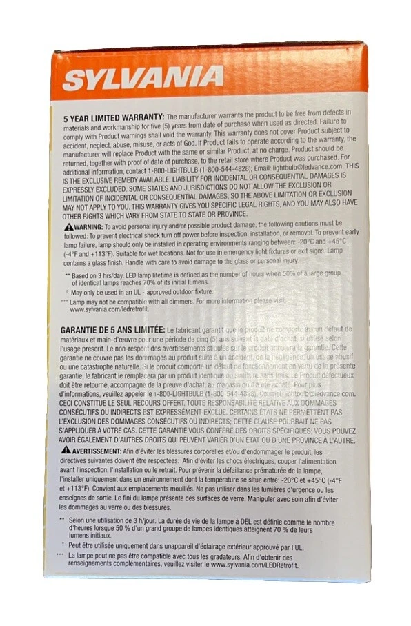 🔥(AN) Sylvania LED10PAR30LNDIM827FL4022YGL3W Dimmable 10W LED PAR30LN Bulb 60W - Image 2 of 4