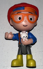 Blippi Holding Kitty Cat Toy Action Figure Doll Figurine Kids 3" Jazwares 2019