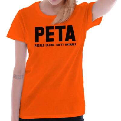 Funny Humor People Eating Tasty Animals Joke Womens Top Junior Graphic Tee