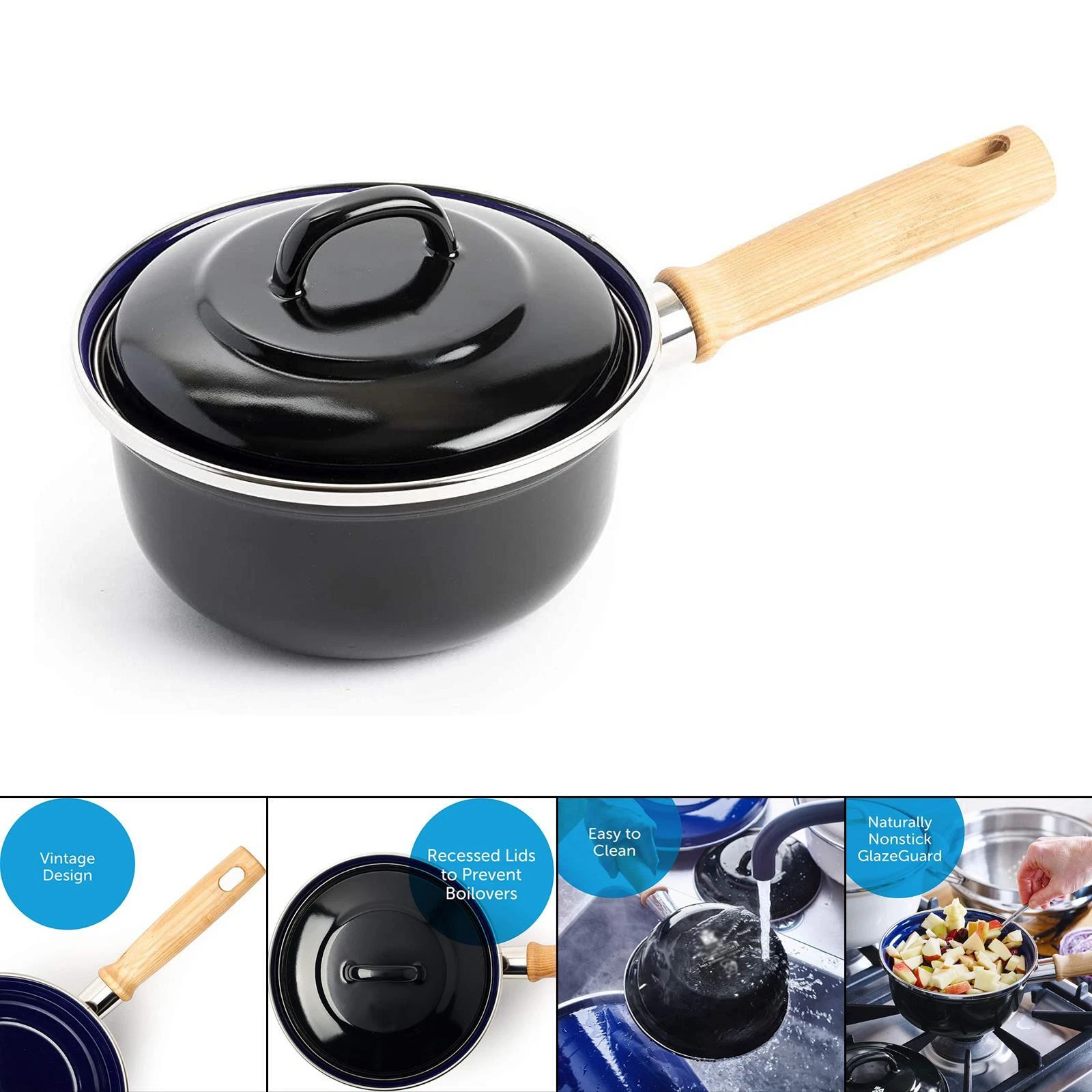 Stainless Steel Saucepan Induction Lid Cookware Cooking Pot Non Stick Pan Set
Opens in a new window
