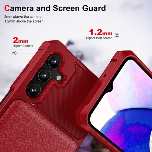 Per Samsung Galaxy A16 A15 A14 A53 A54 custodia posteriore in pelle con porta carte - Foto 21 di 42