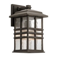 AußEnleuchte Wandlampe Laterne Glas Bronze H 35,9 Cm IP44 1 Flammig Hofleuchte