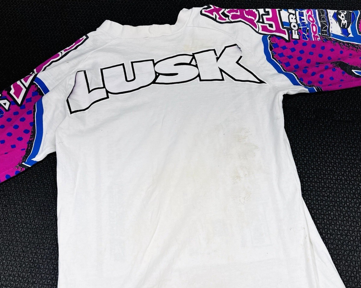 Vintage Fox Racing Jersey Size Medium White Pink Blue 360 | eBay