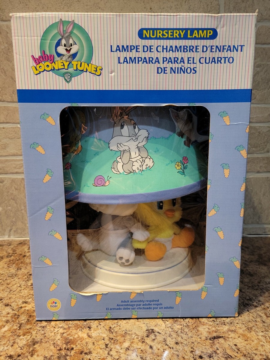 1999 Vtg Baby Looney Tunes Tweety Bird Bugs Bunny Nursery Lamp NIB