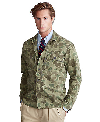 Polo Ralph Lauren Classic Fit Herringbone Military Camo Icon Shirt Jacket  New | eBay