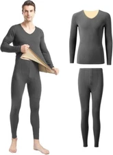 Mecool Mens Thermal Underwear Set Long Sleeved Top Ultra Soft Base Layer UK XL