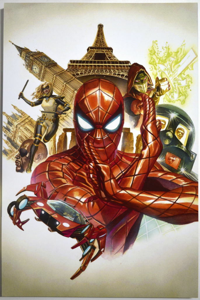 AMAZING SPIDER-MAN Collage Print Marvel Alex Ross art Spidercar | eBay