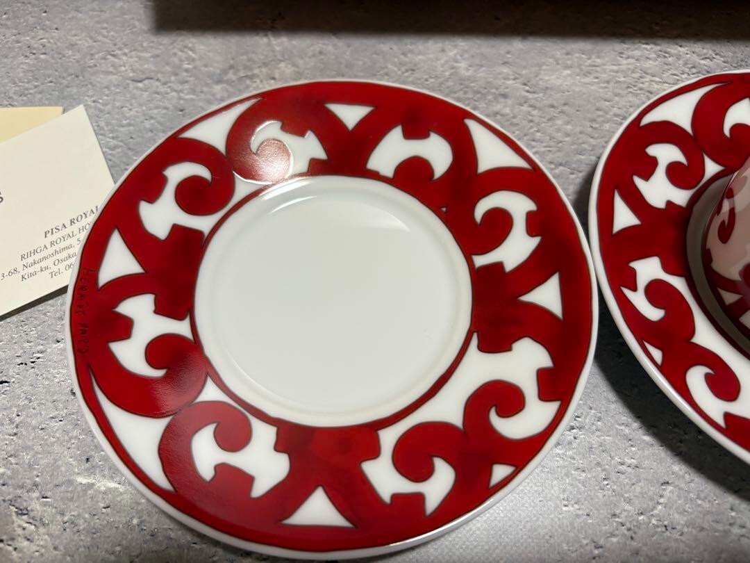 Hermes Guadalquivir Red Tea Cup Saucer Tableware set Ornament