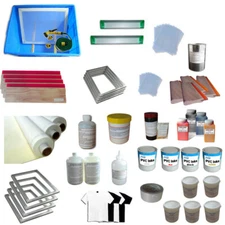 4 Colors Screen Printing Materials Kit Silk Screen Press Tool Accessories New US