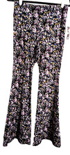 No Boundaries women's L floral flare pant NWT