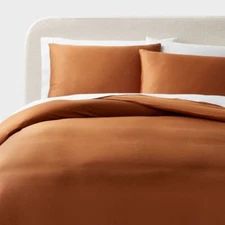 Full/Queen Luxe Lyocell Duvet Cover and Sham Set Copper - Threshold