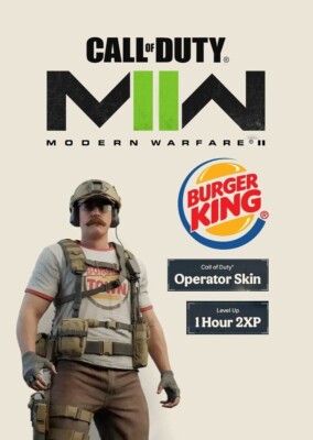 Call Of Duty Burger King Operator Skin + 1 2XP - Modern Warfare 2/3 Warzone Key