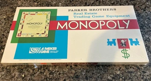 Vintage 1961 Monopoly Board Game By Parker Brothers. Inside game Items Sealed.