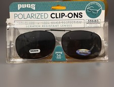Polarized Clip  On Sunglasses 56mm UV400 Metal Frame Fit W/Case Scratch Resistant